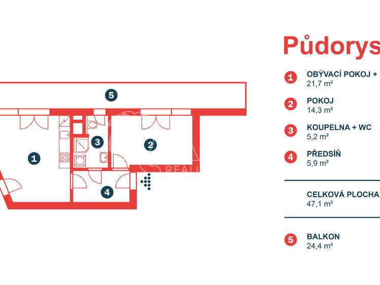 Аренда квартиры 2+KK Praha, Štichova 651/48 č. 13