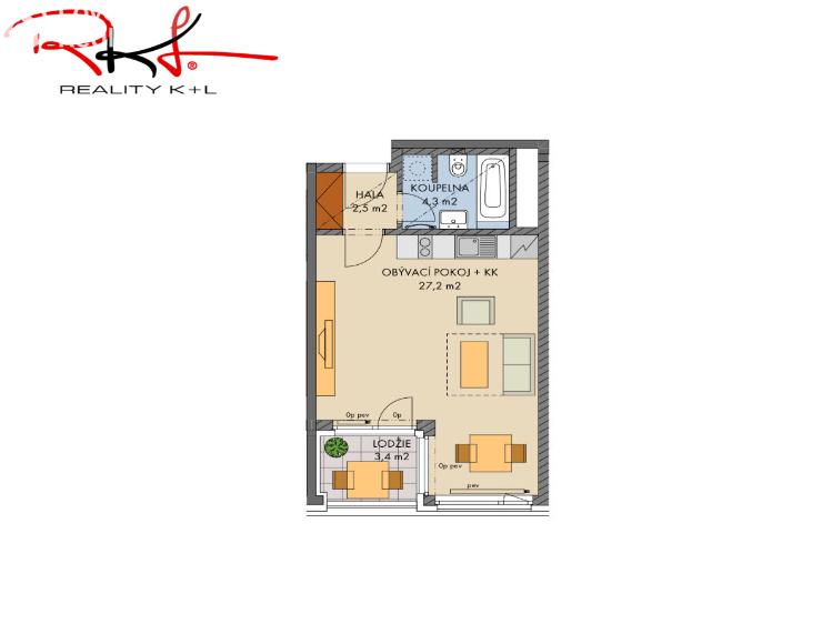 Аренда квартиры 1+KK Praha, U Pergamenky č. 4