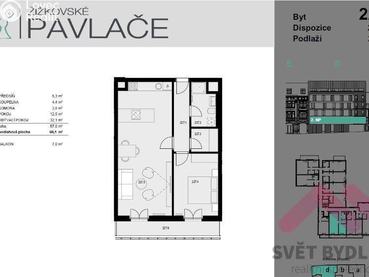 Rent apartment 2+KK Praha, Hartigova 1016/45a č. 16