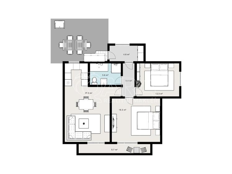 Pronájem bytu 3+KK Dobřichovice, Raisova 357 č. 11