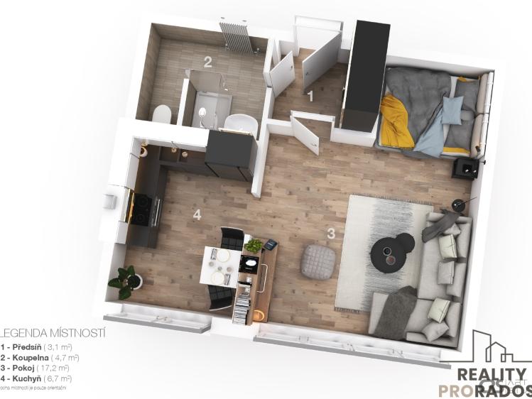 Продажа квартиры 1+1 Ostrava, Šalamounská 3015/4 č. 3