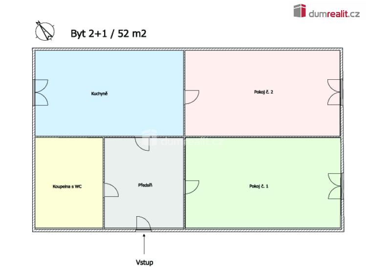 Pronájem bytu 2+1 Cheb, Hálkova č. 28