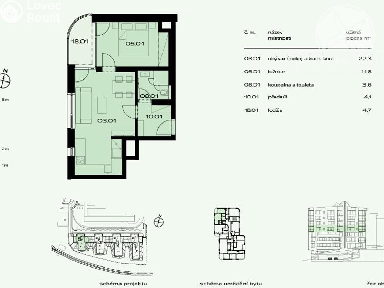 Sale apartment 2+KK Praha, Radlická č. 18