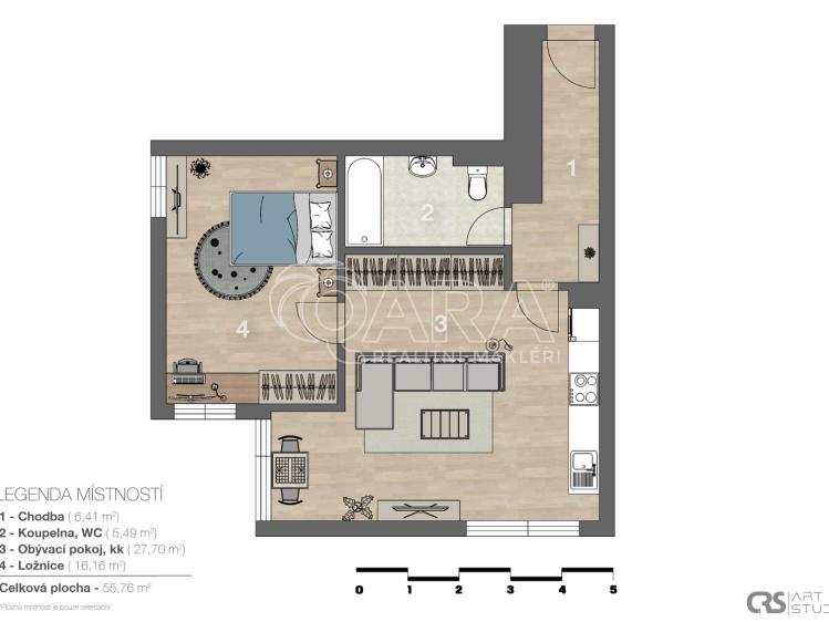 Продажа квартиры 2+KK Praha, Vinohradská 3216/165 č. 3