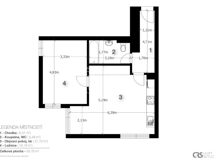 Продажа квартиры 2+KK Praha, Vinohradská 3216/165 č. 15