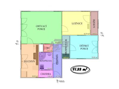 Prodej bytu 3+1 Orlová, 1. máje 1267 č. 6