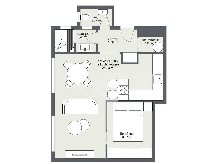 Sale apartment 2+KK Praha, Pivovarnická 1618/10 č. 8