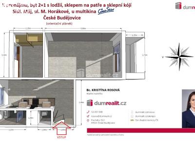 Pronájem bytu 2+1 České Budějovice, M. Horákové č. 2