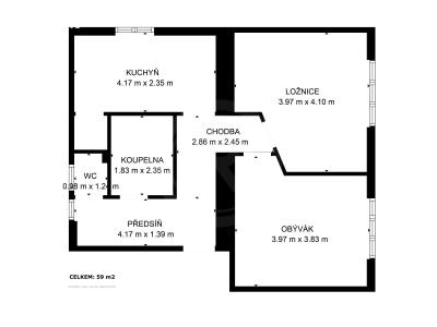 Sale apartment 2+1 Bechyně, Na Libuši 629 č. 20