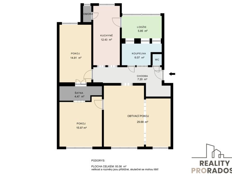 Продаж квартири 3+1 Jihlava, Svatopluka Čecha č. 57