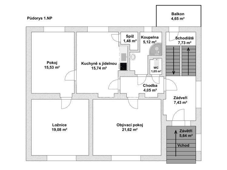 Prodej rodinného domu Horní Moštěnice, Havlíčkova 459/44 č. 34