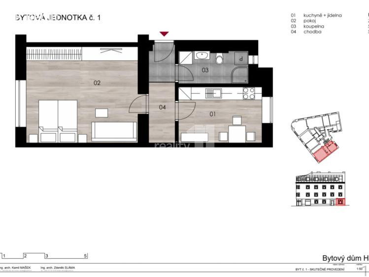Rent apartment 1+1 Praha 4, Hanusova č. 12