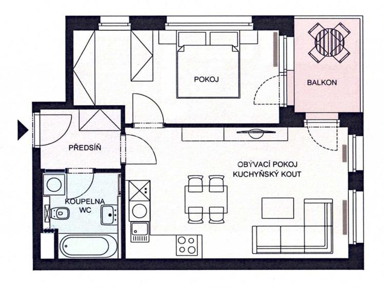 Pronájem bytu 2+KK Praha, Azzoniho 738/6 č. 11