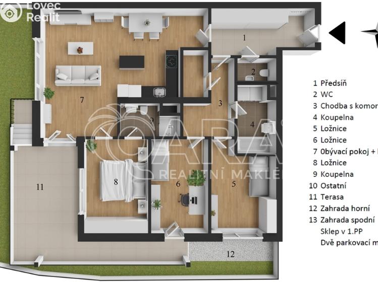 Оренда квартири 4+KK Praha, K Beranovu 1200/20 č. 2