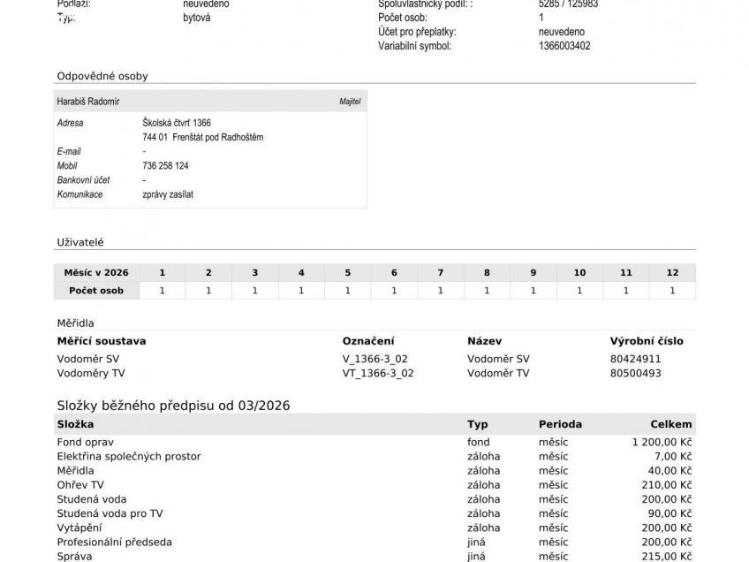 Продаж квартири 2+1 Frenštát pod Radhoštěm, Školská čtvrť 1366 č. 11