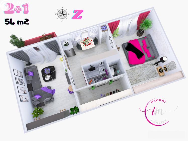 Pronájem bytu 2+1 Jihlava, Bratří Čapků č. 9