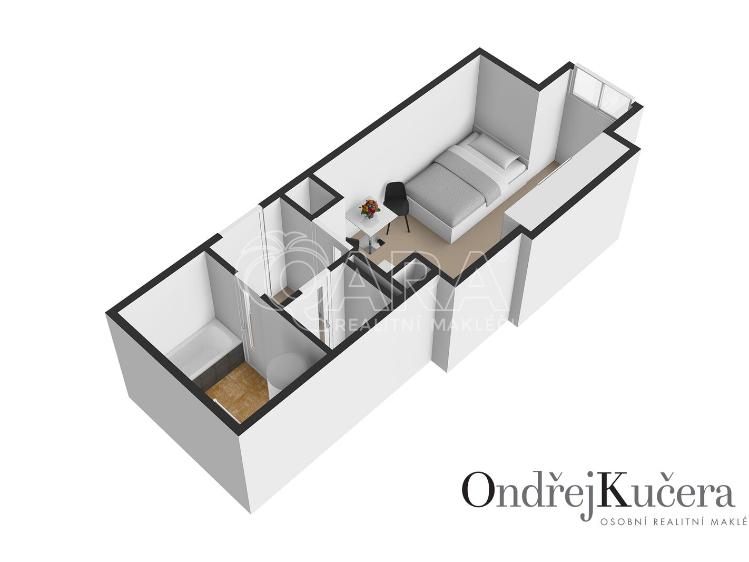 Pronájem bytu 1+KK Praha, K podjezdu 1445/5 č. 14