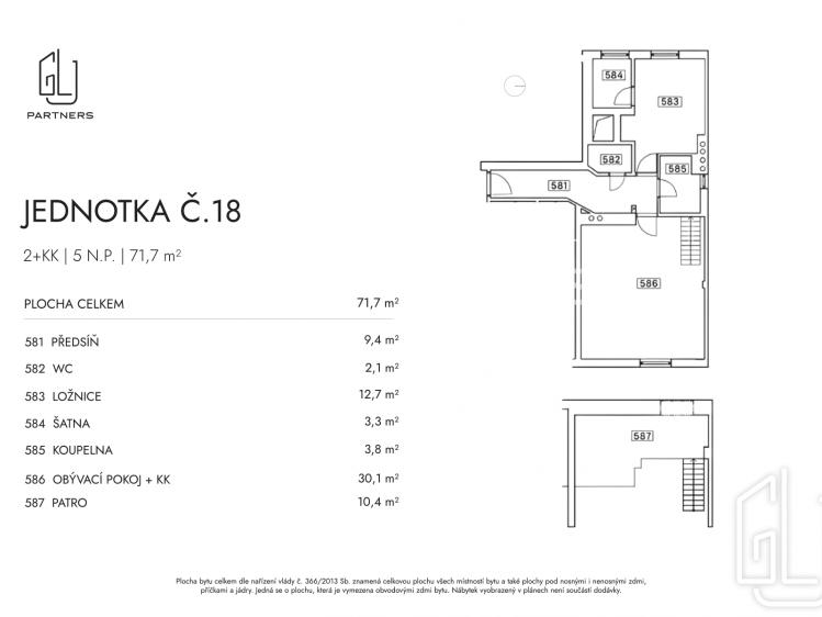 Prodej bytu 2+KK Praha, Kaizlovy sady č. 18