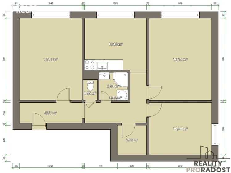 Prodej bytu 3+1 Znojmo, Mičurinova č. 14