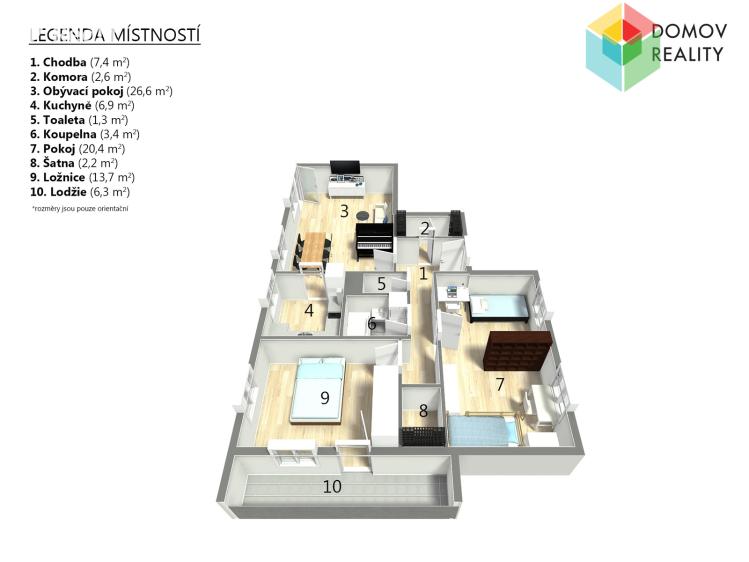 Prodej bytu 3+1 Beroun, Bezručova 1411/5 č. 19