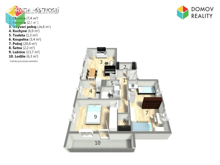 Продажа квартиры 3+1 Beroun, Bezručova 1411/5 č. 19