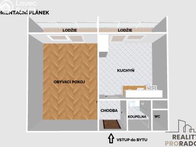 Pronájem bytu 1+1 Olomouc, I. P. Pavlova č. 2