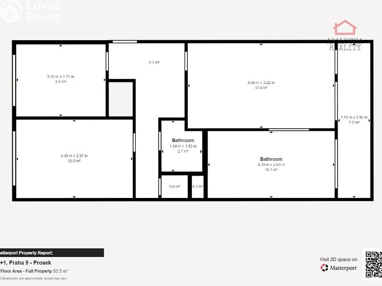 Rent apartment 3+1 Praha, Pískovcová 733/14 č. 15