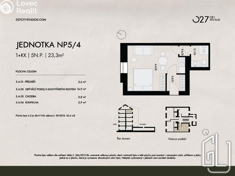 Prodej bytu 1+KK Praha, Ondříčkova č. 1