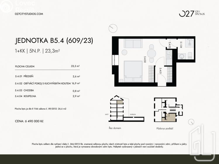 Prodej bytu 1+KK Praha, Ondříčkova č. 5