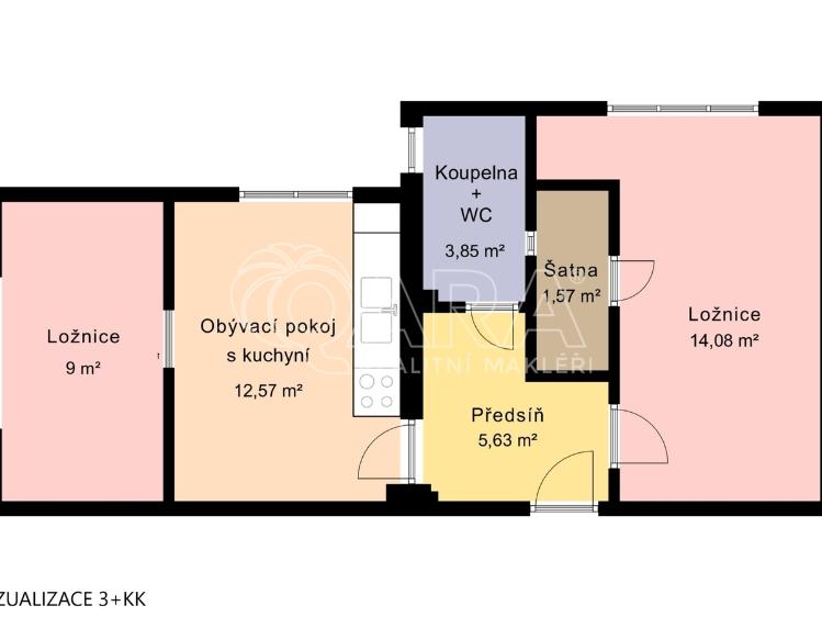 Prodej bytu 2+KK Praha, Biskupcova 1810/43 č. 17