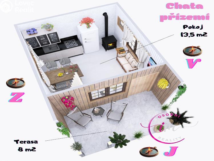 Prodej chaty Jaroměřice nad Rokytnou, K Ráji č. 21