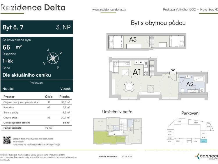 Prodej bytu 1+KK Nový Bor, Prokopa Velikého 1002 č. 2