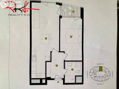 Pronájem bytu 2+KK Praha, Hodonínská č. 6