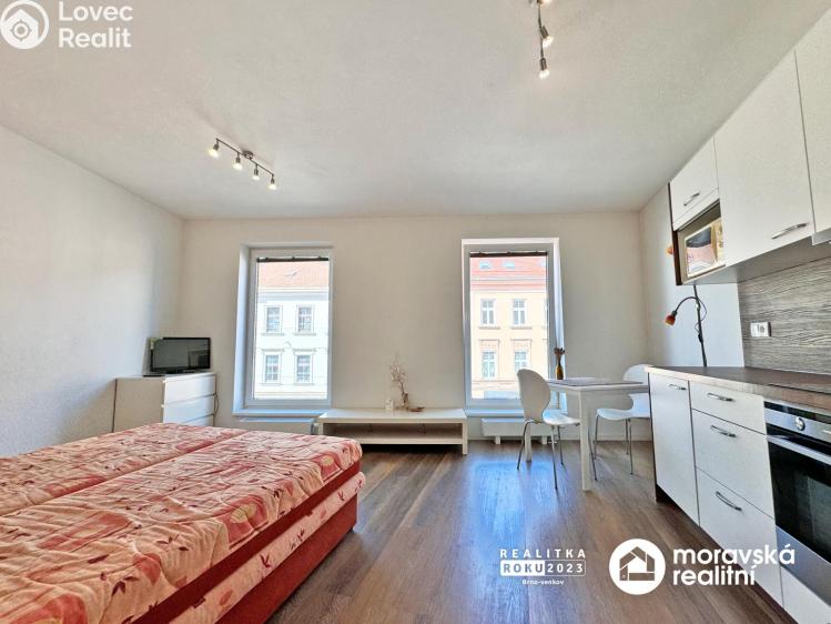 Pronájem bytu 1+KK Brno, Hybešova 1008/49 č. 3