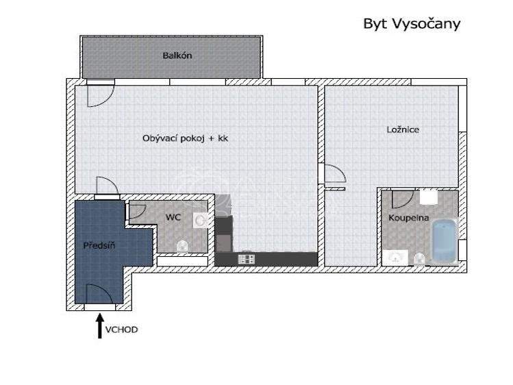 Prodej bytu 2+KK Praha, Sousedíkova 972/7 č. 10