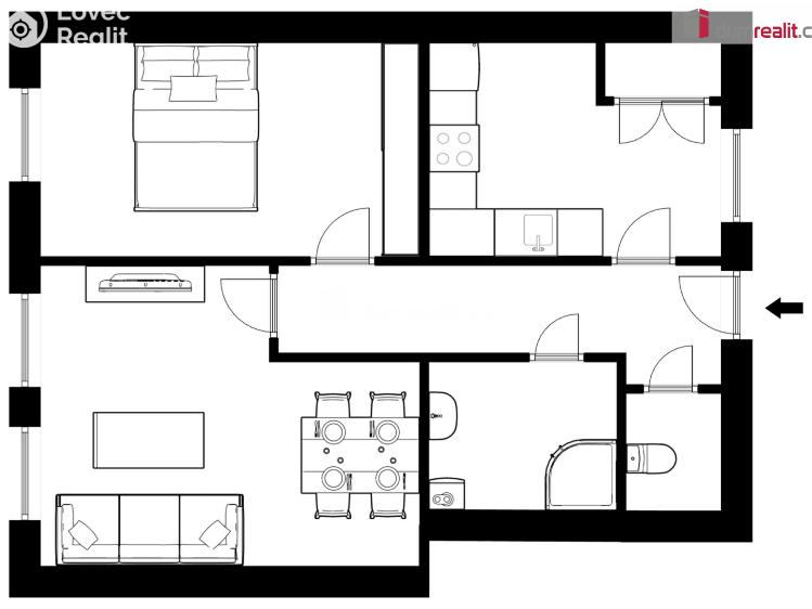Pronájem bytu 2+1 Litoměřice, Anenská č. 11