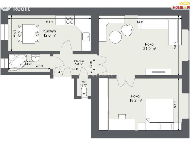 Pronájem bytu 2+1 Praha 2, Pod Slovany č. 7