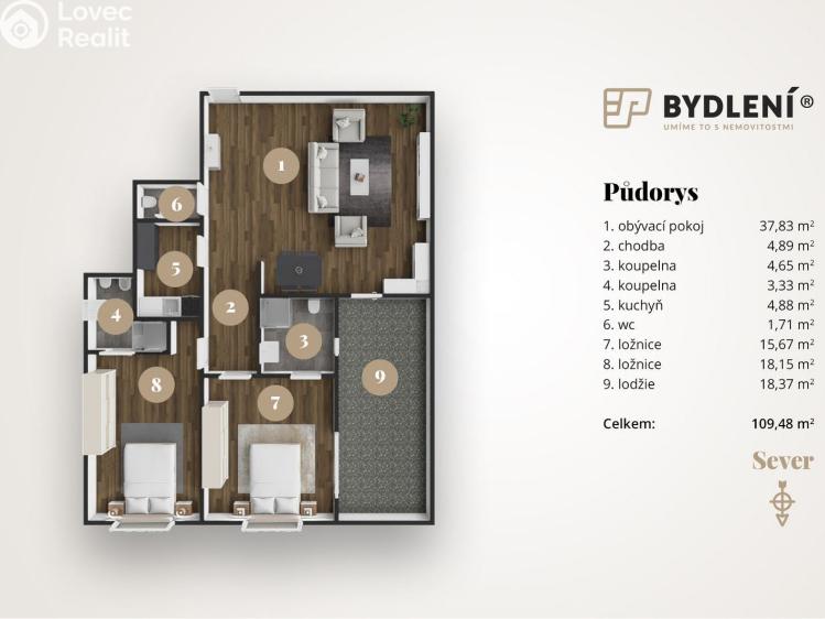 Prodej bytu 3+KK Teplice, U Nových lázní 3270 č. 3