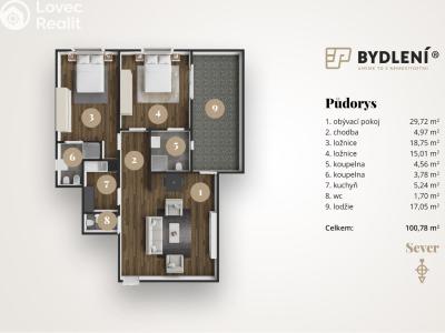 Prodej bytu 3+KK Teplice, U Nových lázní 3270 č. 3