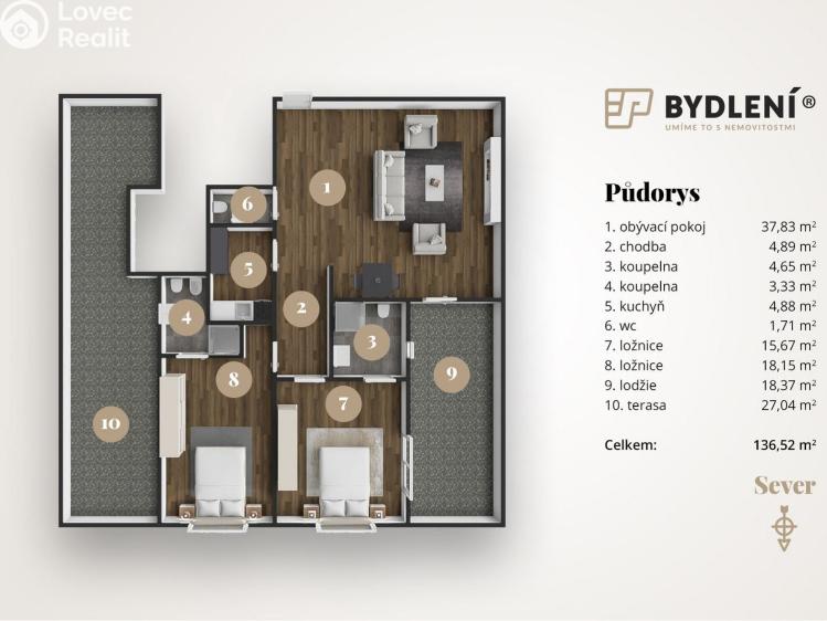 Prodej bytu 3+KK Teplice, U Nových lázní 3270 č. 4