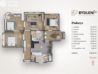 Rent apartment 5+1 Teplice, Doubravská č. 2