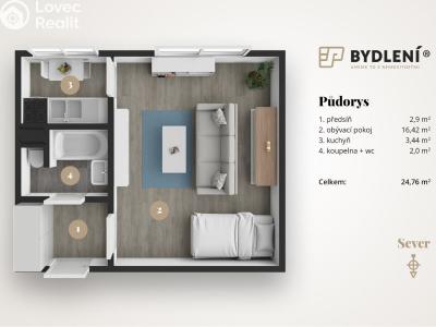 Prodej bytu 1+1 Hrob, Rybniční 342 č. 2