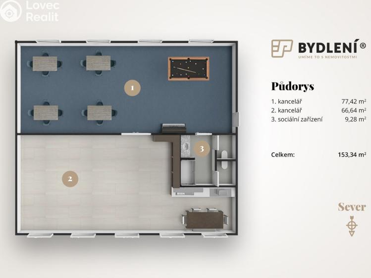 Pronájem kanceláře Teplice, Modlanská 1903 č. 3