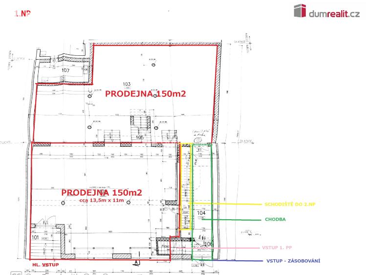 Pronájem obchodního prostoru Hodonín, Dolní Valy č. 7