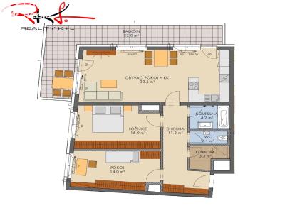 Продаж квартири 3+KK Praha, Thomasova č. 2