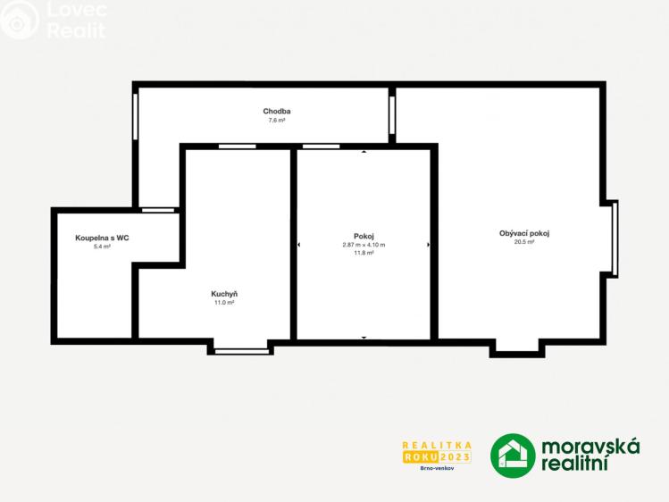 Pronájem bytu 2+1 Vémyslice č. 9