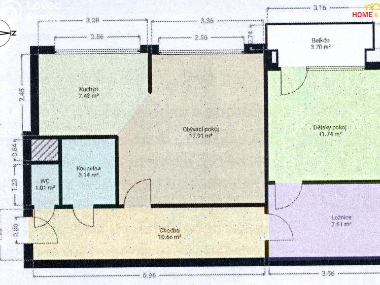 Prodej bytu 2+1 Kolín, Bezručova č. 28