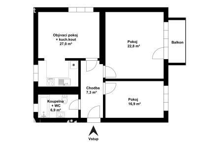 Sale apartment 3+KK Frýdek-Místek, Karla Hynka Máchy 1710 č. 9