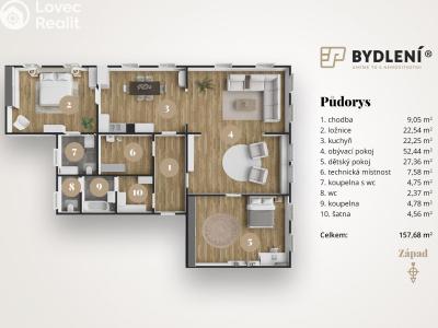 Pronájem bytu 3+KK Teplice, Školní č. 3