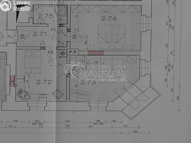 Pronájem bytu 2+1 Nová Bystřice, Vídeňská 383 č. 2